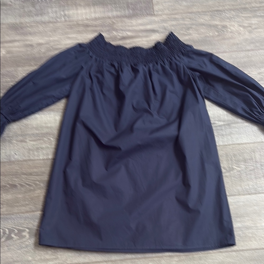 Off-Shoulder Navy Dress